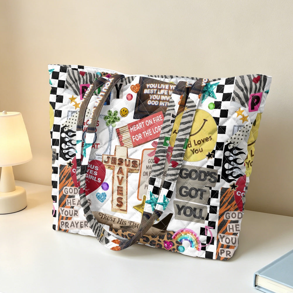 Quilted Shoulder Tote Bag