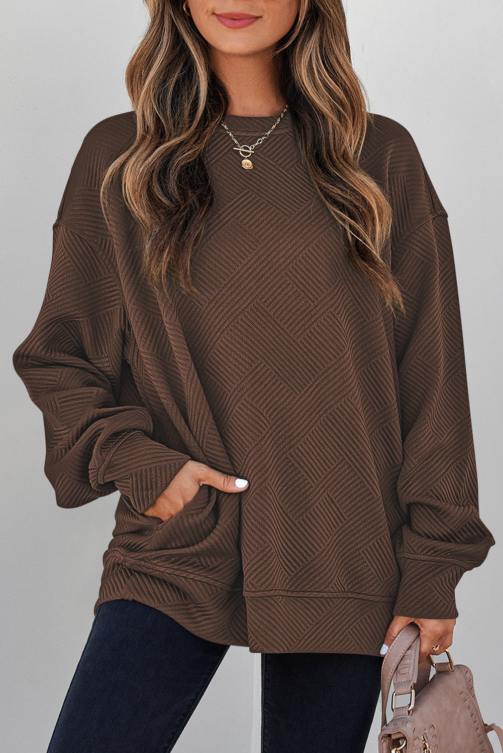 Textured Pocket Pullover