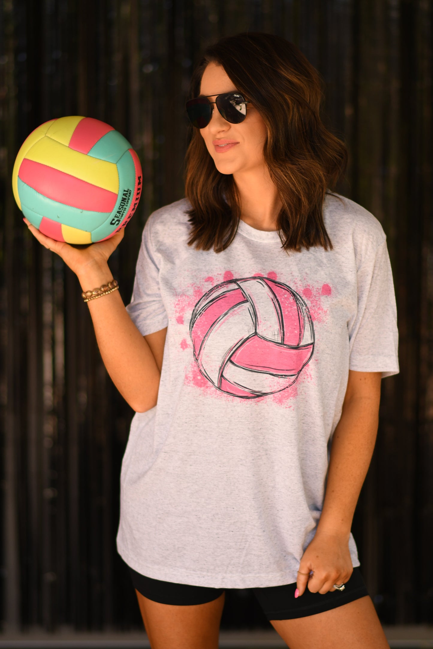 Pink Volleyball Splatter Tee