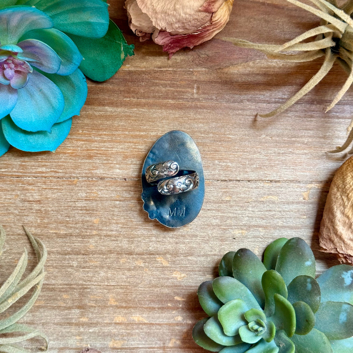 MJ Blue Turquoise Adjustable Ring