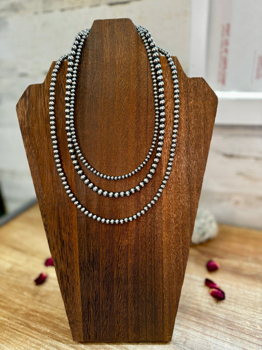 Sterling Silver Starter Stack – 3 Piece Necklace Set (4mm, 5mm, 6mm)
