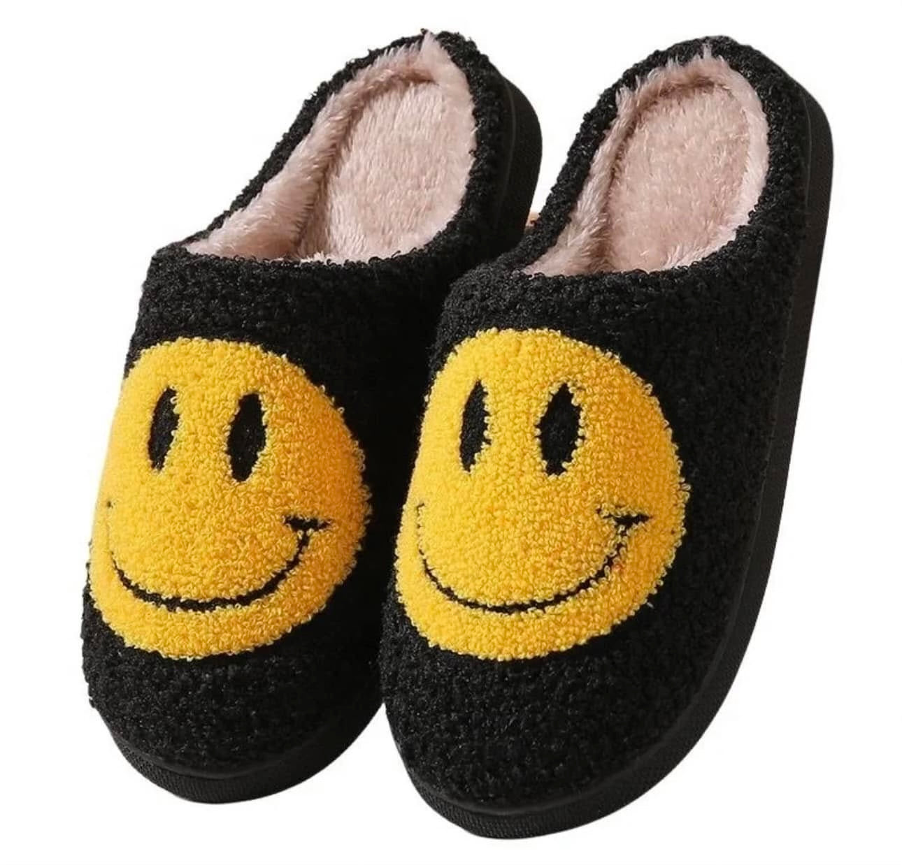 RTS Black & Yellow Smiley Slippers