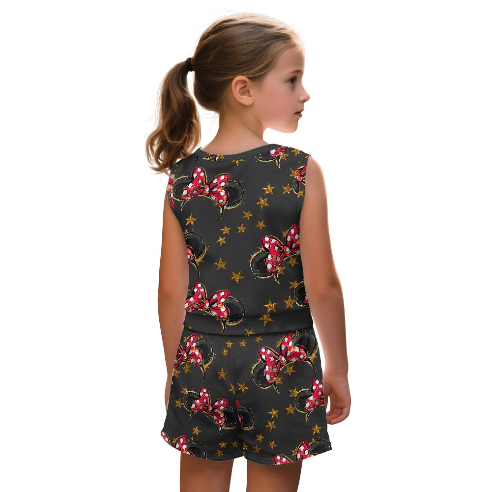 Black Mouse Girls' Sleeveless Top & Shorts Set