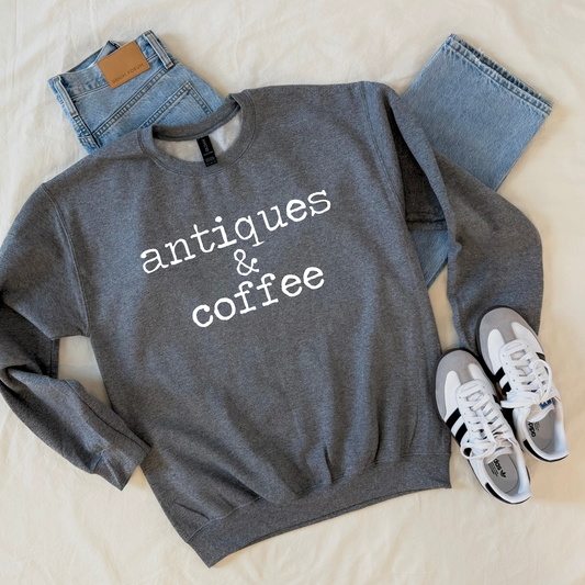 Antiques & Coffee Sweatshirt | Vintage Lover Gift