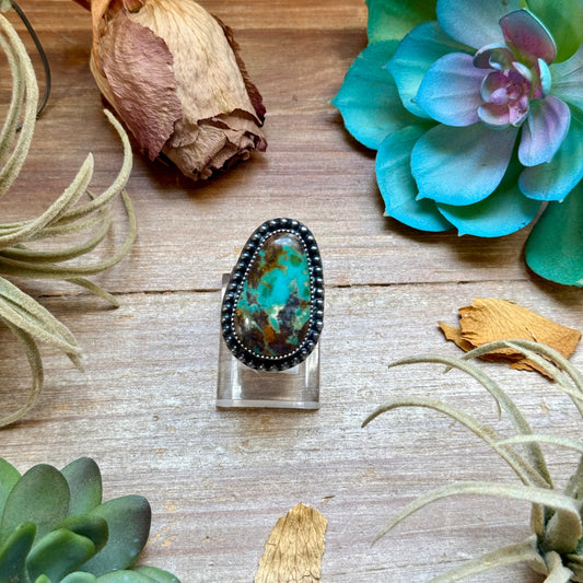 MJ Ring Pear-Shaped Turquoise Sterling Silver