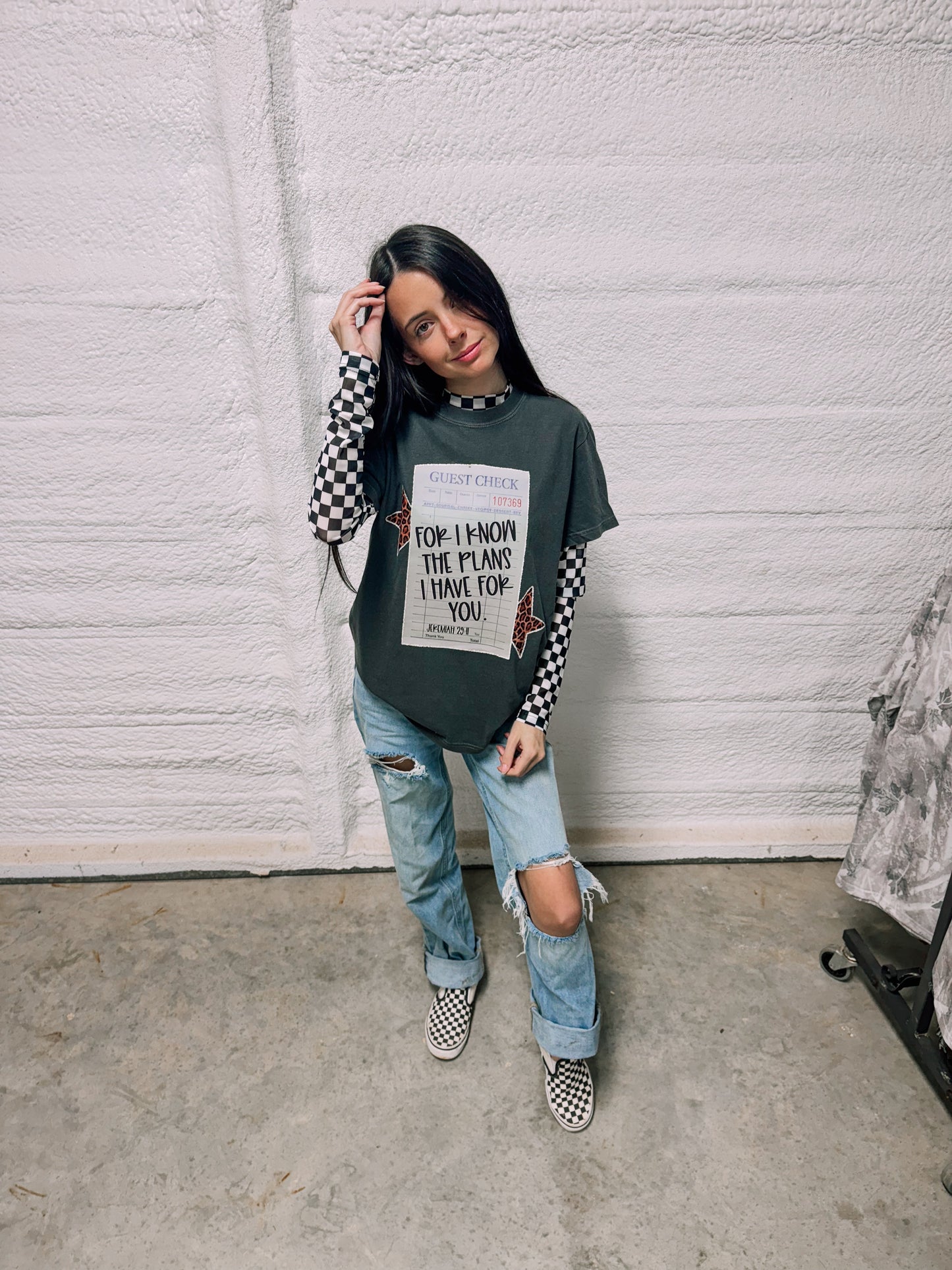 Checker mesh top ETA 20 BIZ DAYS