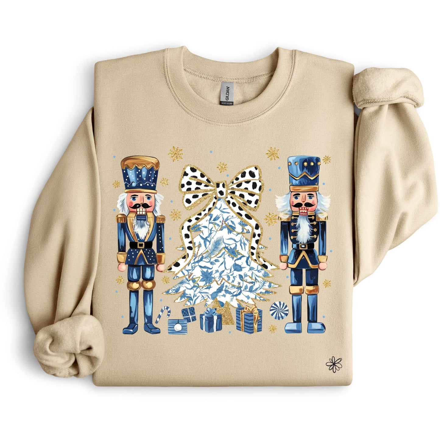 Blue Nutcrackers With Christmas Tree SWEATSHIRT.