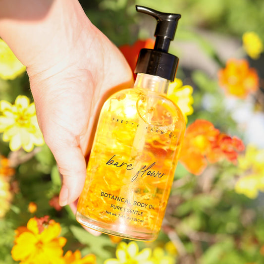 Bare Flower Natural Fragrance Free Body Oil - Best for Sensitive Skin