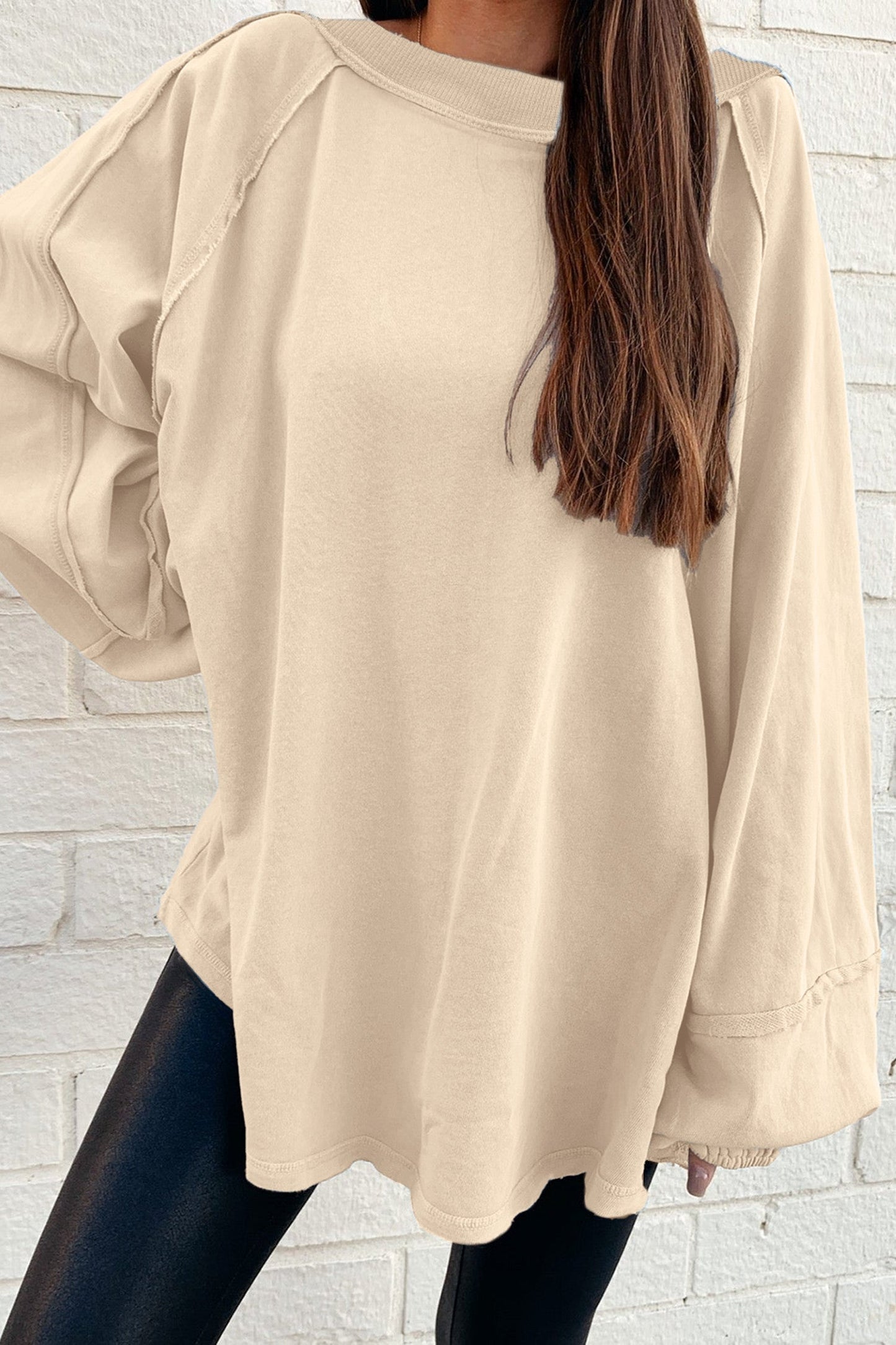 Raw Seam Oversized Sweatshirt