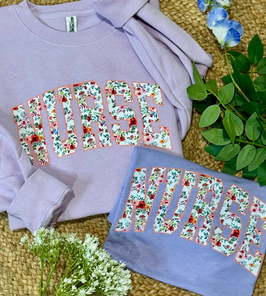 Nurse Floral Tee/Sweatshirt