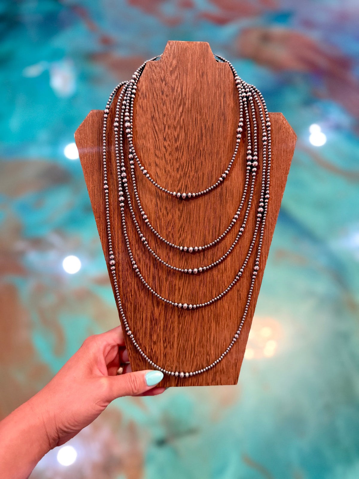 3mm 22” Graduated Sterling Silver Pearl Necklace