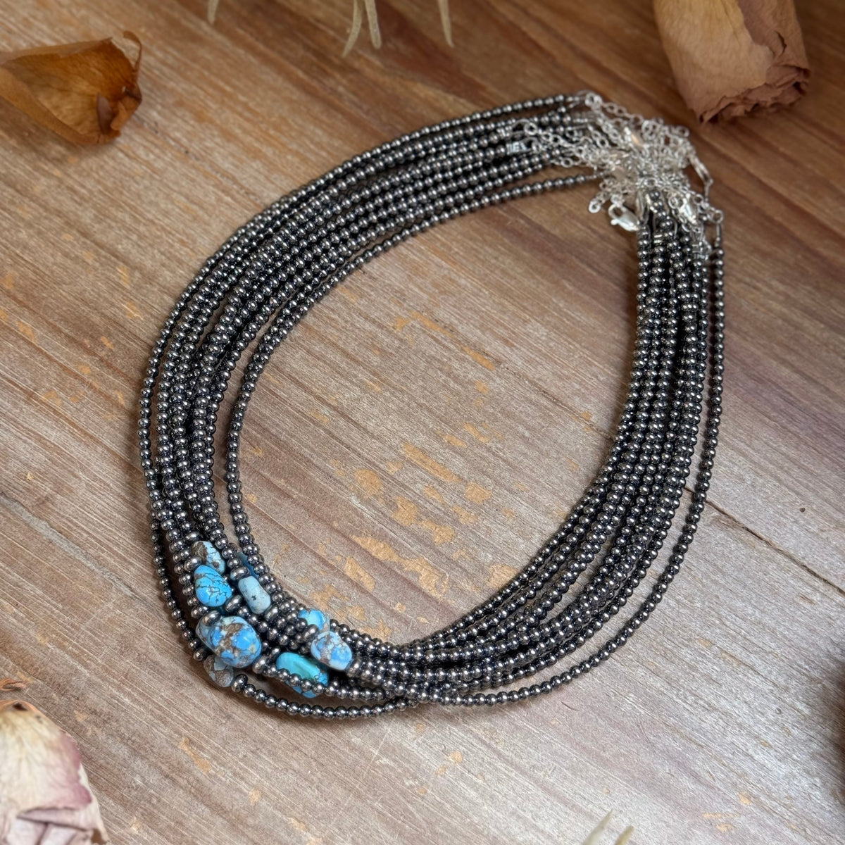 Golden Hills Turquoise & Sterling Silver Pearl Necklace