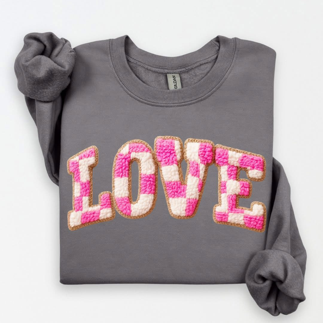 Checkered Love Sweatshirt.