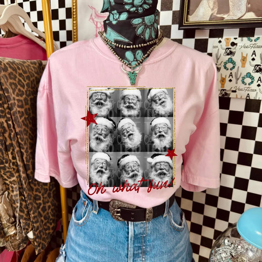 Oh what fun santa polaroid tee or sweatshirt