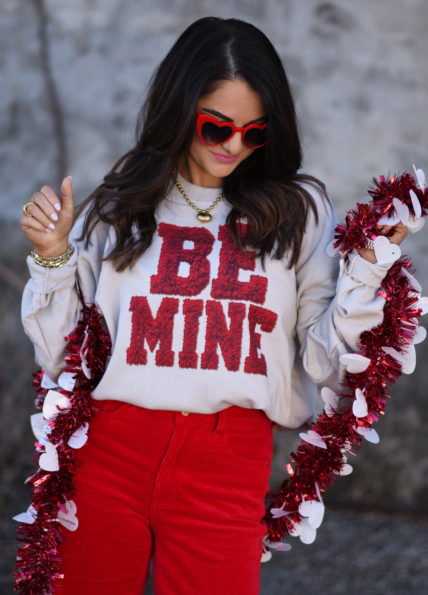 Be Mine Faux Yarn Tee / Sweatshirt