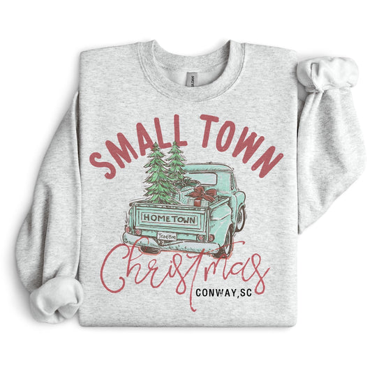 CUSTOM Small Town Christmas Sweatshirt.