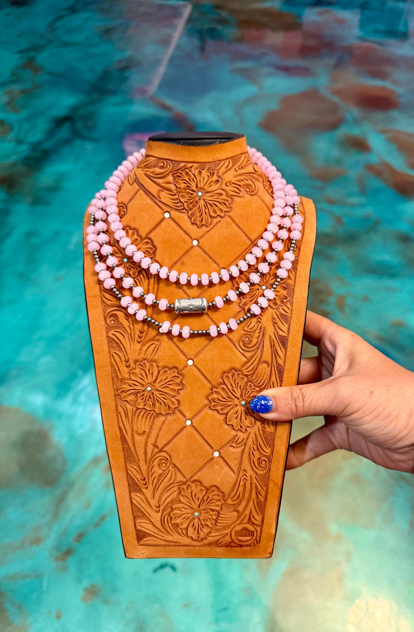 Jaci PINK Glass Bead & Sterling Silver Pearl Necklace — Pick Your Favorite