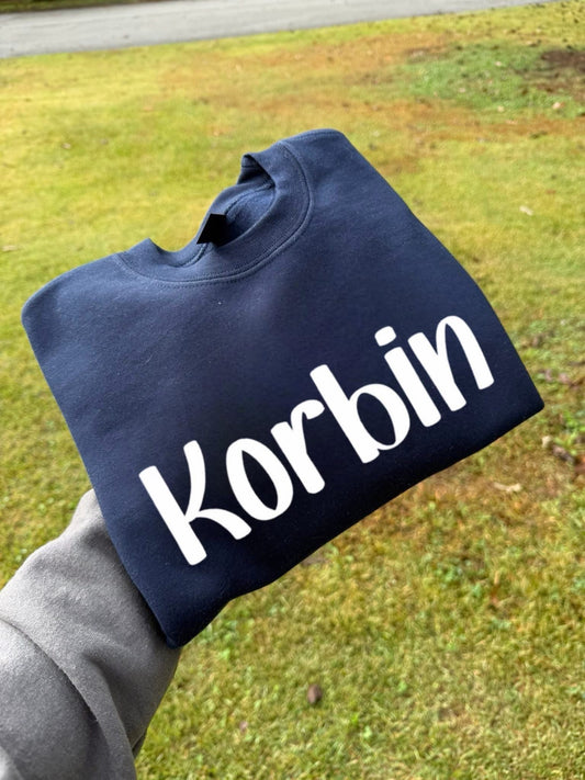 Single color Puff Name sweatshirts - Good Boy FONT - WS