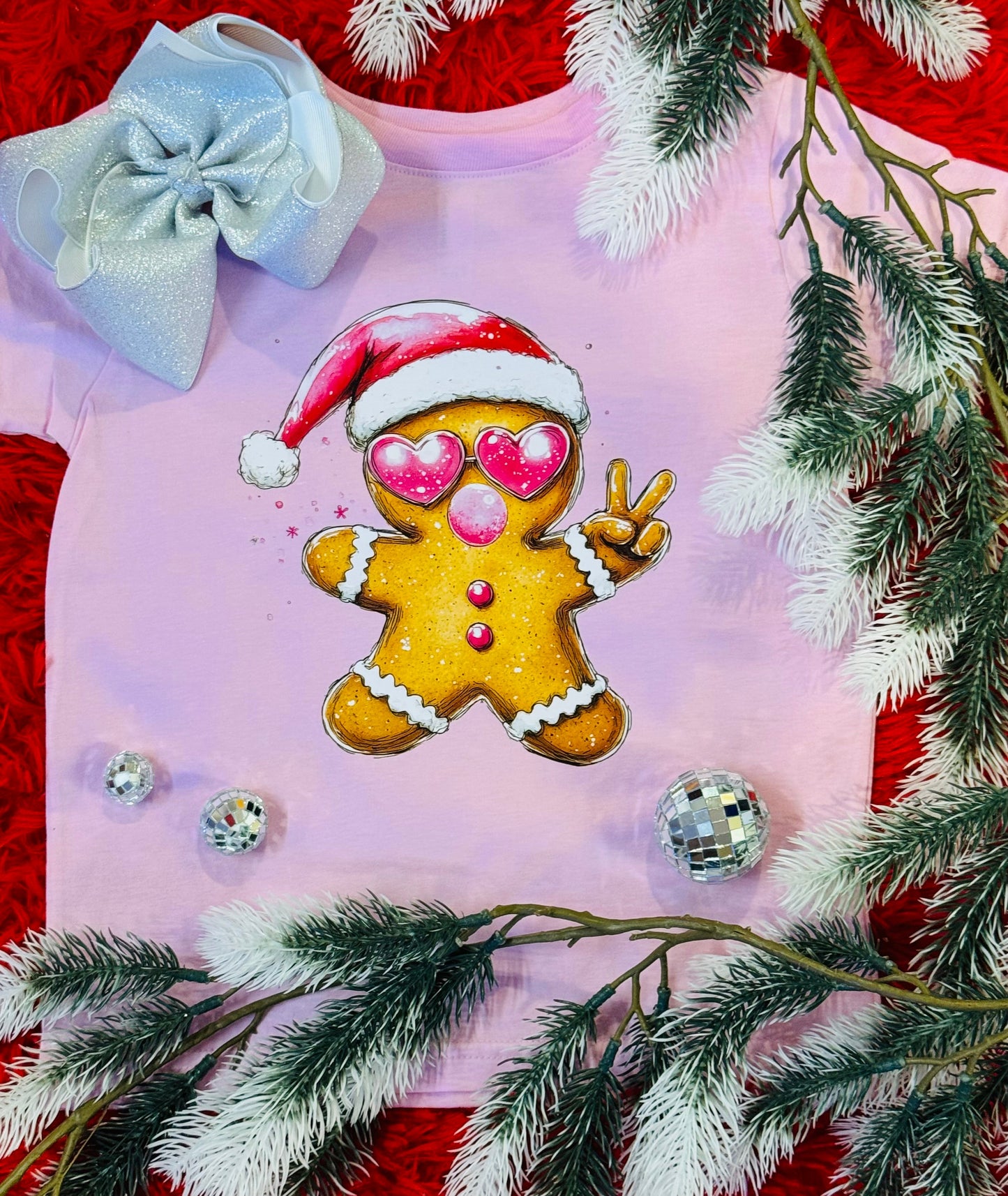 Pink Groovy Gingerbread Kids Tee