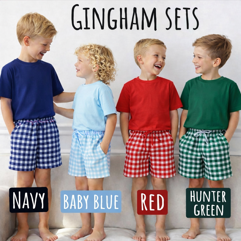 The Little Lounger Gingham Boy Set