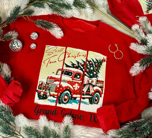 Custom Small Town Christmas Sweatshirt