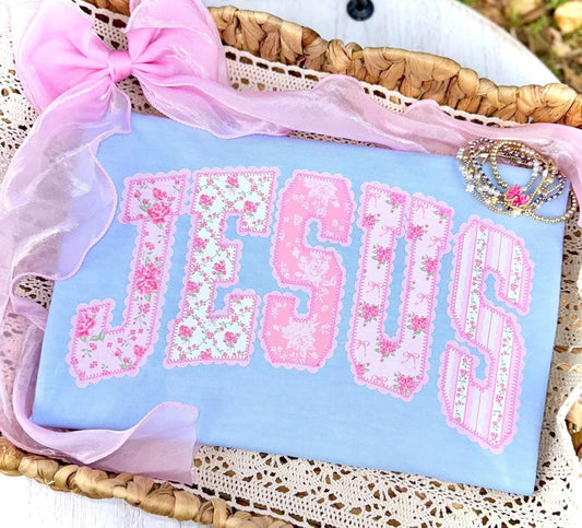 Jesus Faux Lace DTF Deal - Comfort Colors