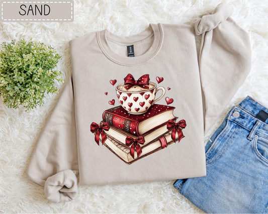 Valentine Books and Coffee Sweatshirt.