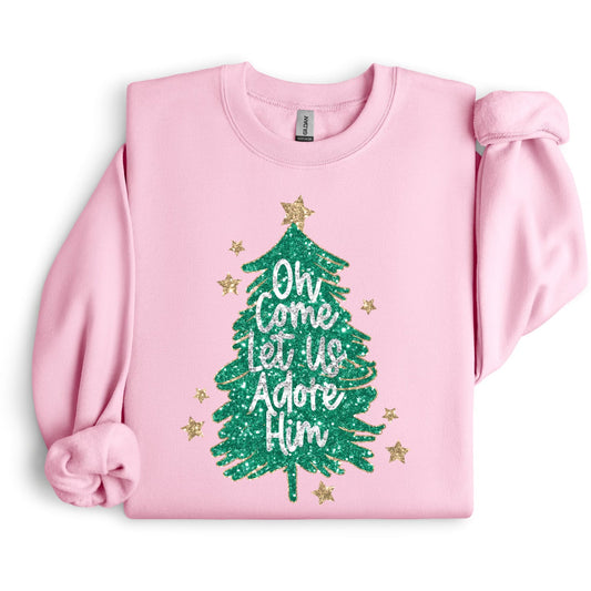 Sparkle Let Us Adore Him SWEATSHIRT.