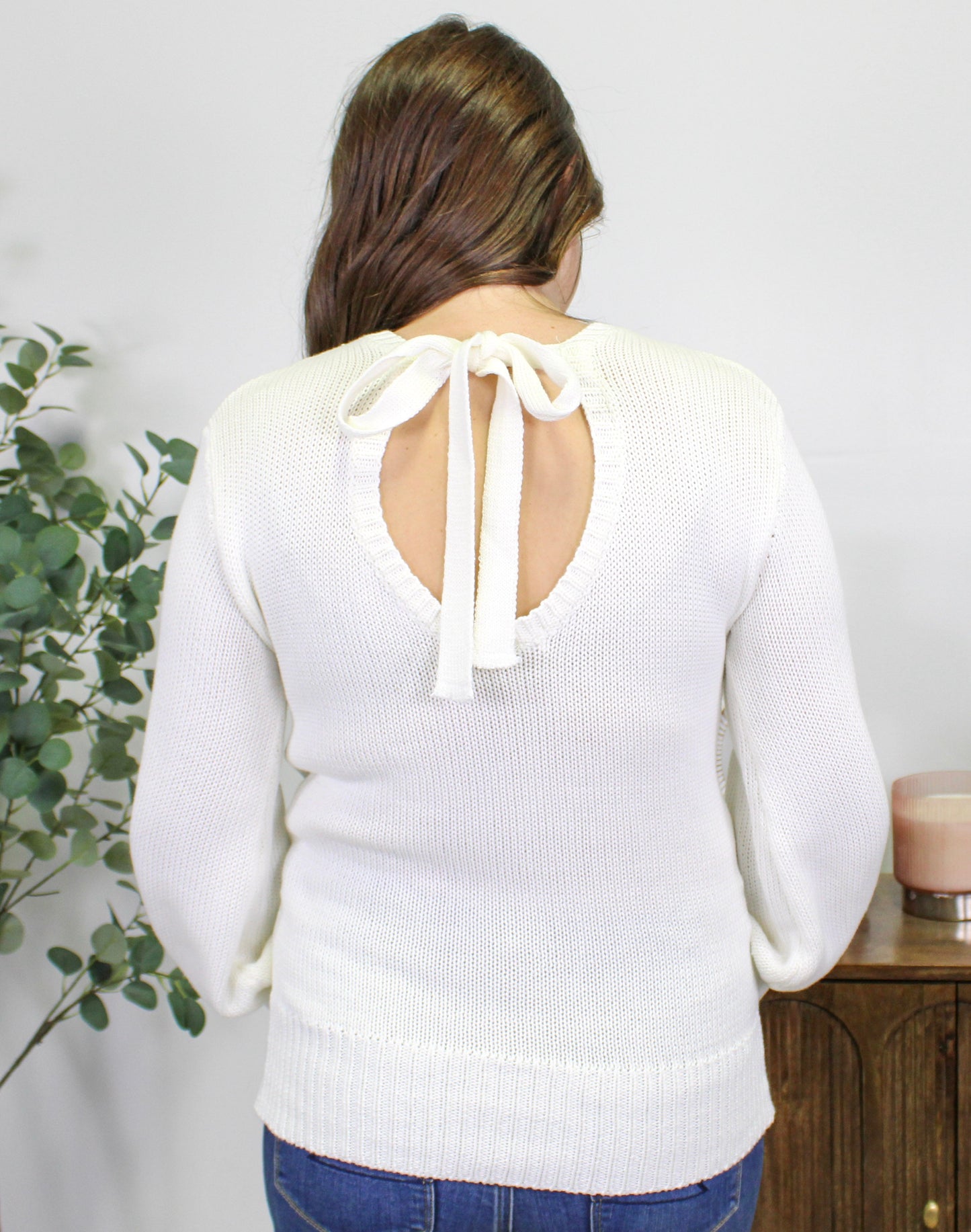 White Tie Back Sweater RTS