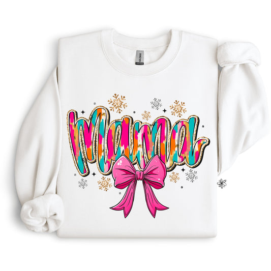 Watercolor Mama With Bow SWEATSHIRT.