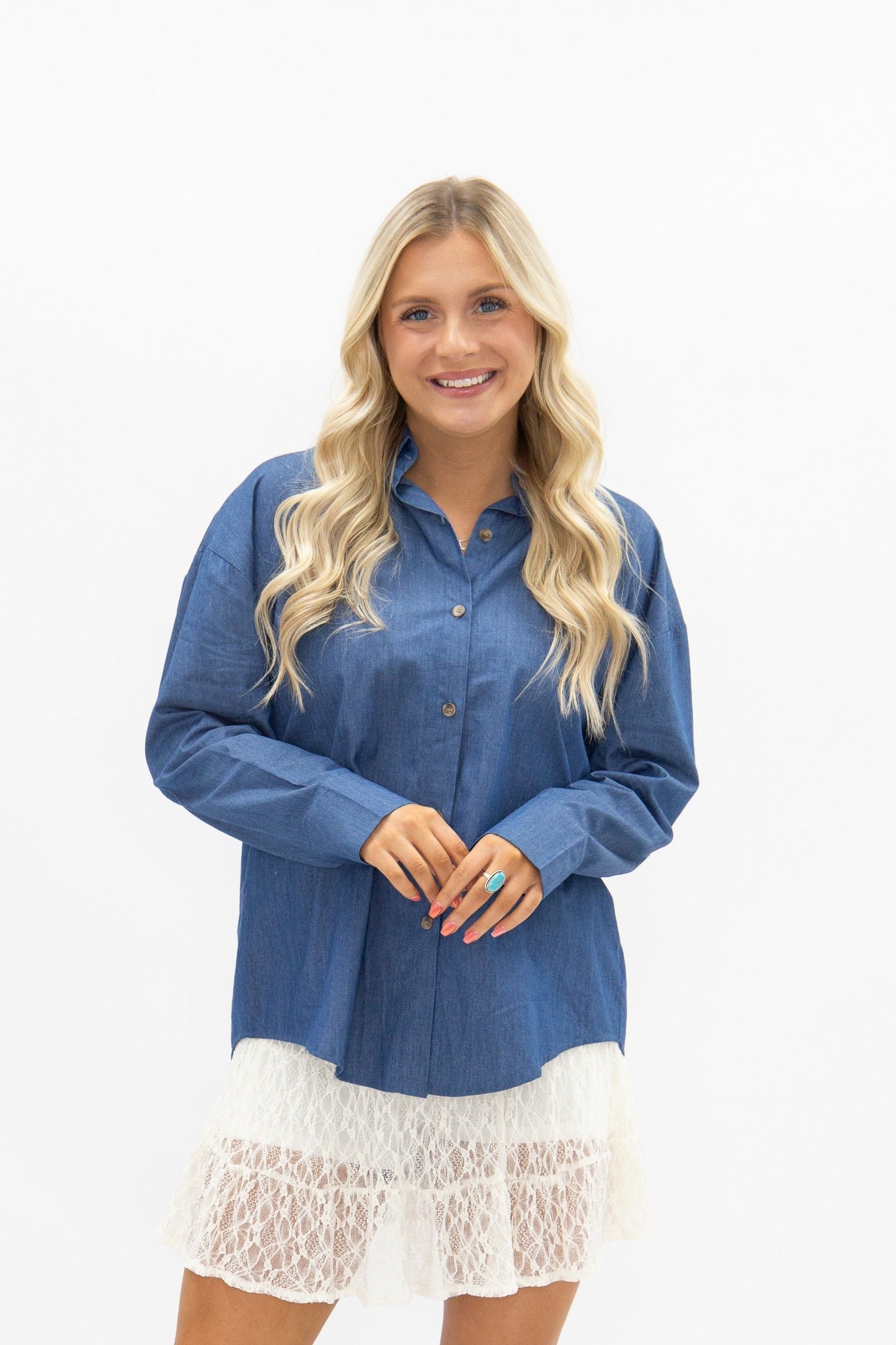 Kathryn Classic Button-Up, Chambray
