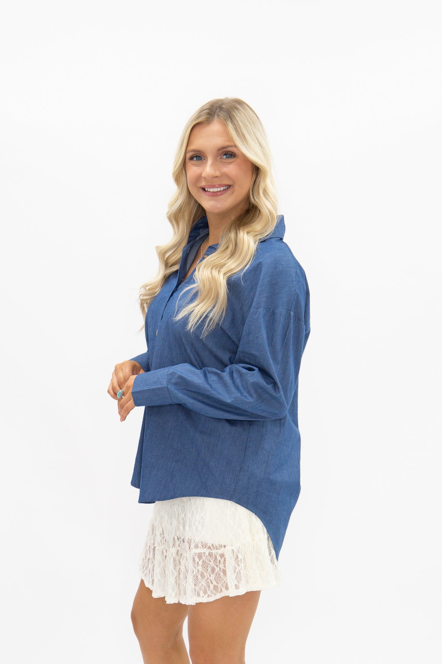 Kathryn Classic Button-Up, Chambray