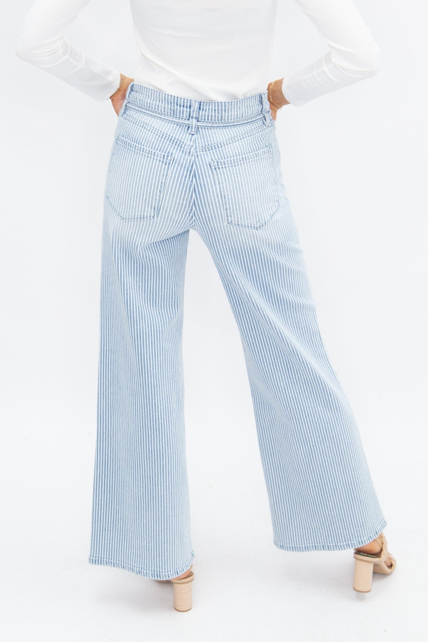 Striped Straight-Leg Jeans
