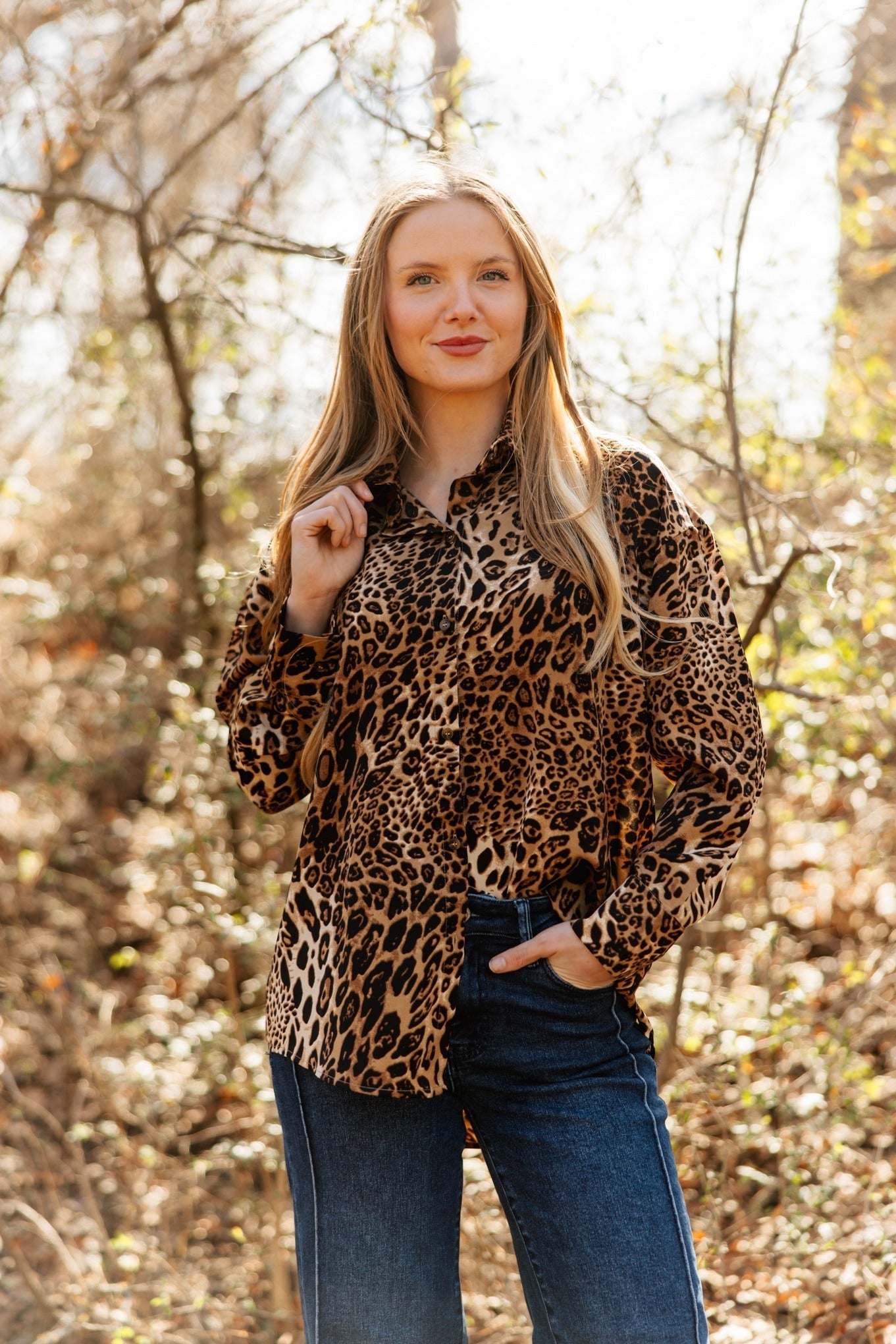 Kathryn Button-Up, Leopard