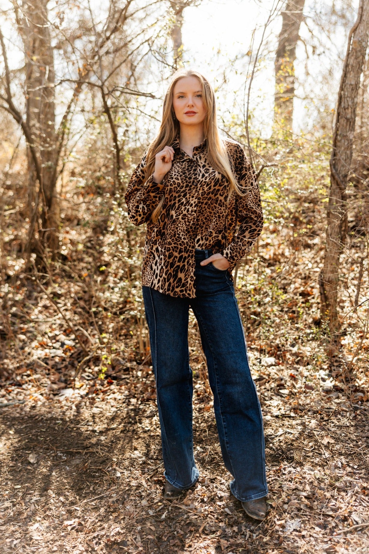 Kathryn Button-Up, Leopard
