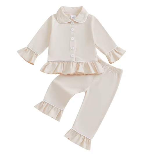 Beige Ruffle Pjs