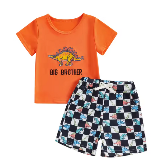 Big Brother Dino Embroidered Short Set RTS