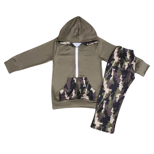 Zip Camo Hoodie Set RTS