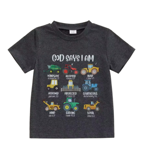 God Says Tractor Tee RTS