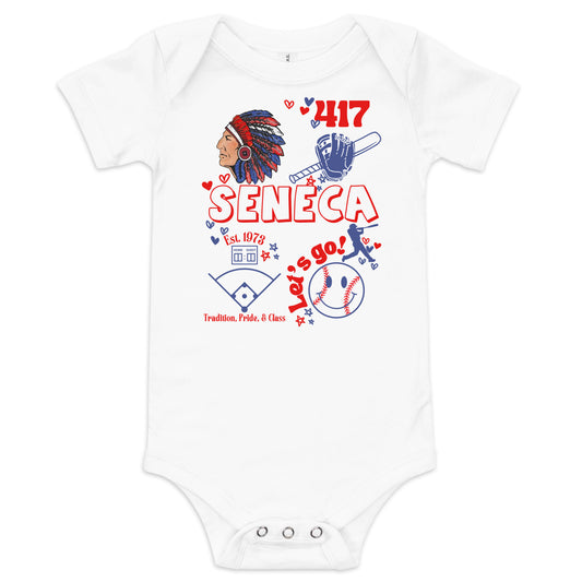 Seneca Baseball *SweetPea & Sage Collective Exclusive Design* Baby short sleeve one piece