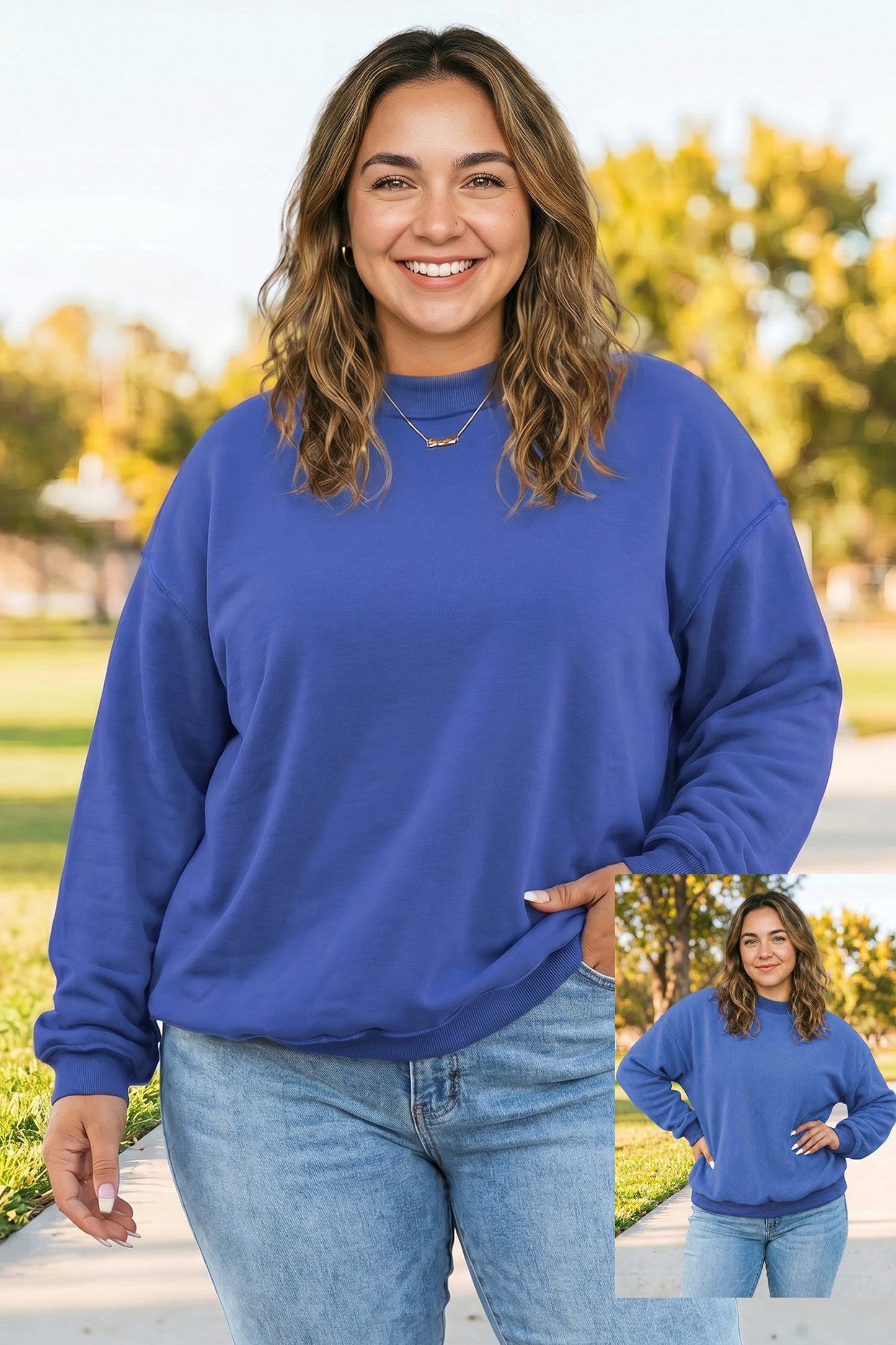 Exposed Seam Reversible Plus Sweatshirt