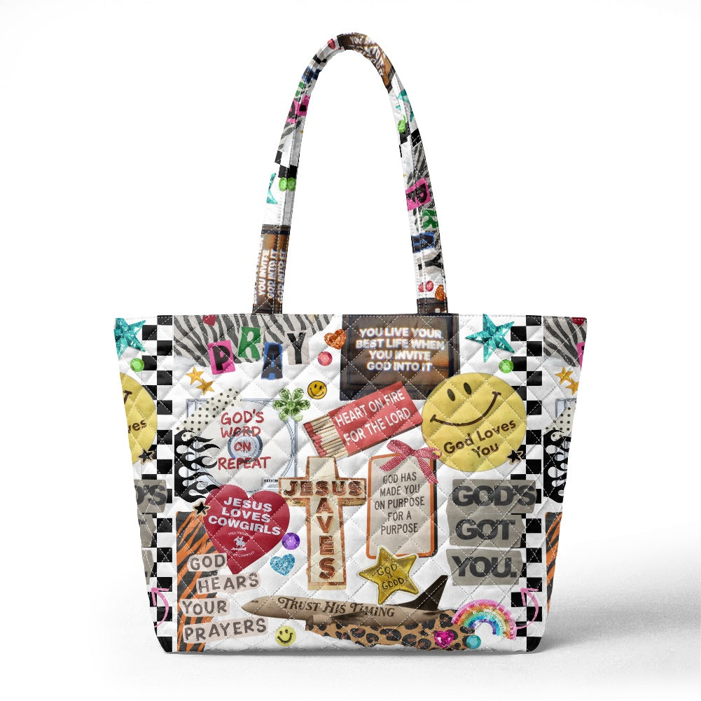 Quilted Shoulder Tote Bag