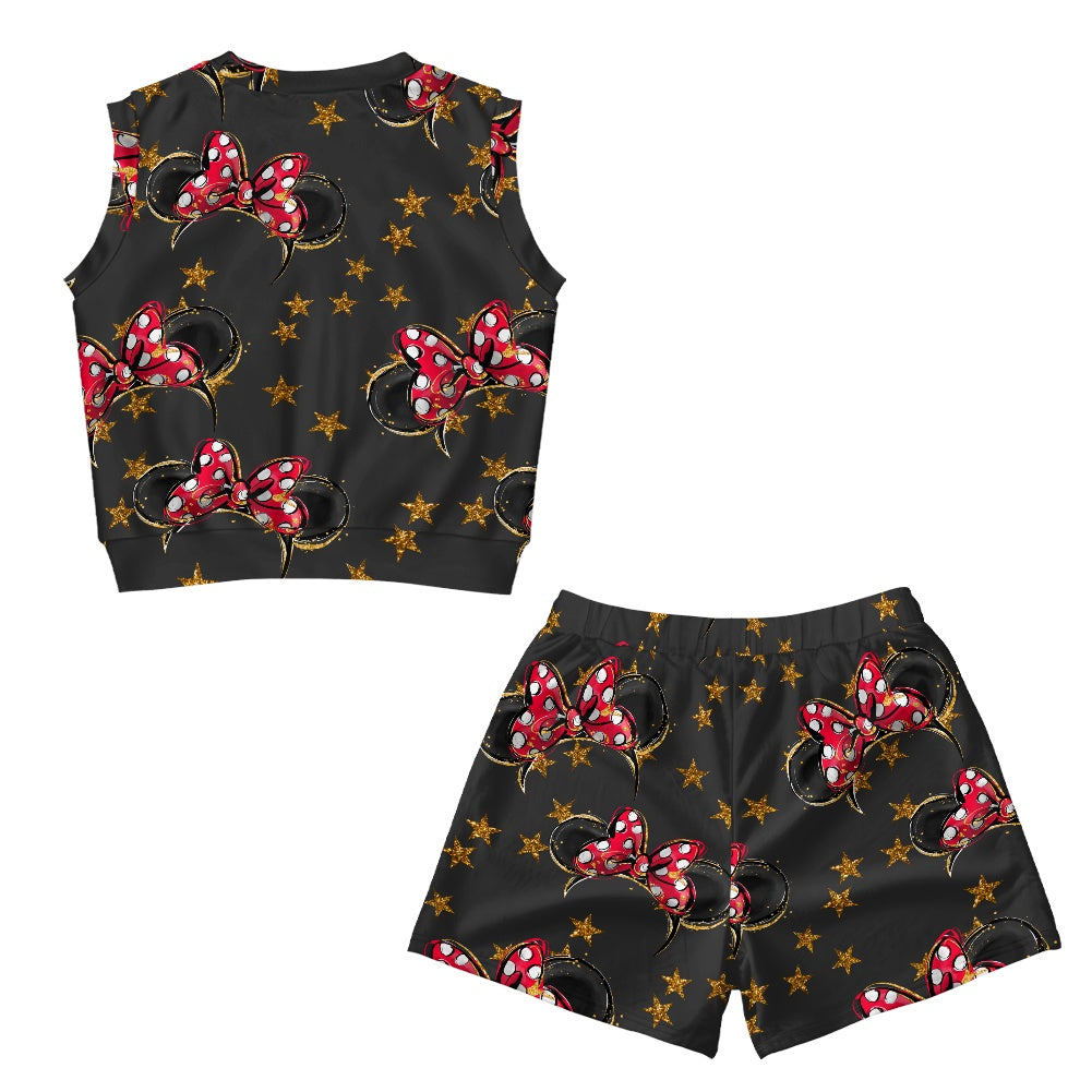 Black Mouse Girls' Sleeveless Top & Shorts Set