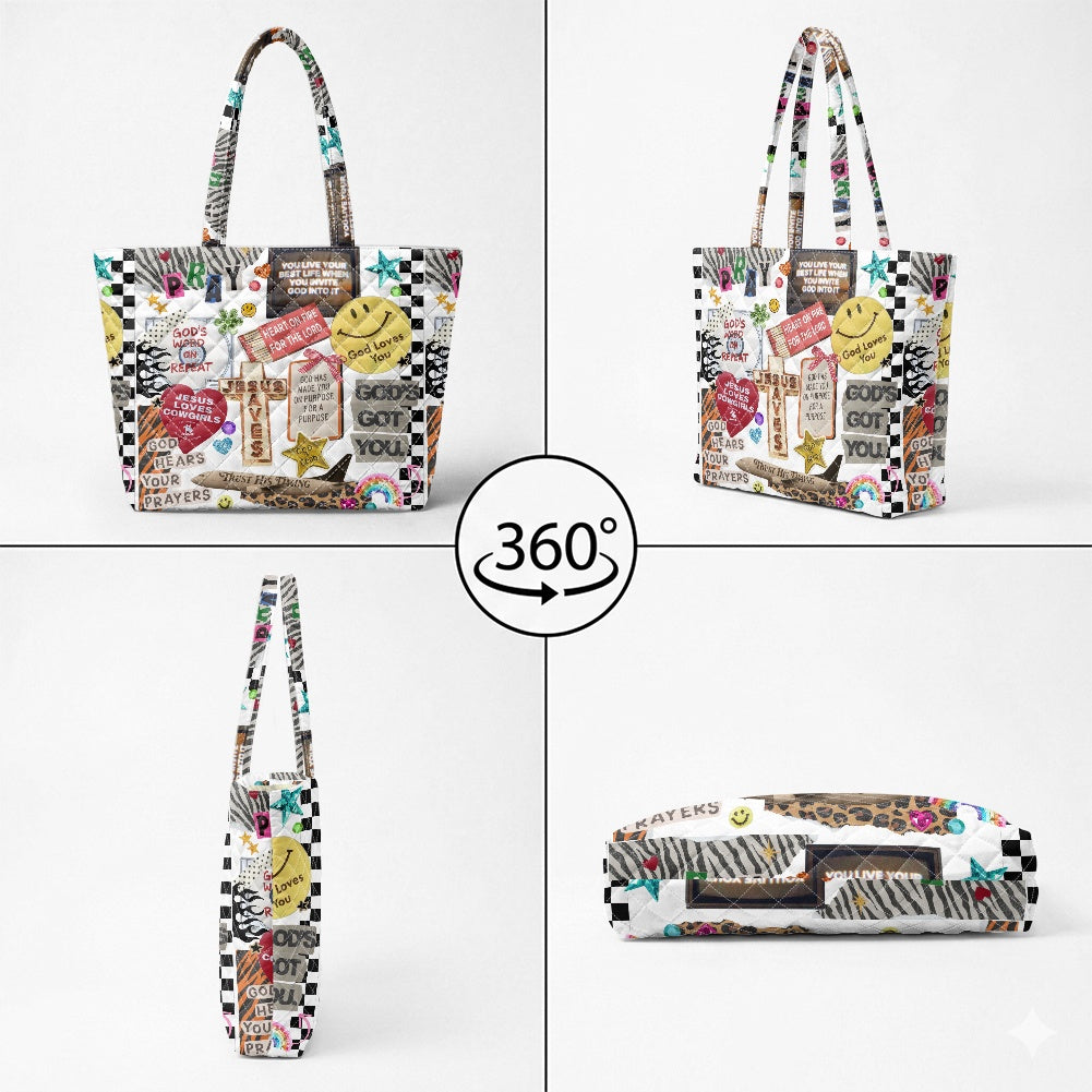Quilted Shoulder Tote Bag