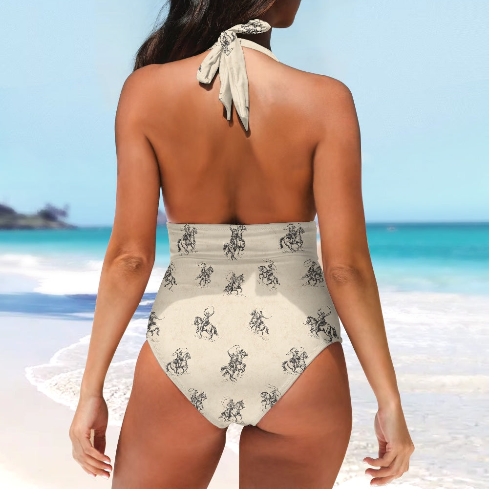 All-Over Print Women's High Cut One-piece Swimsuit