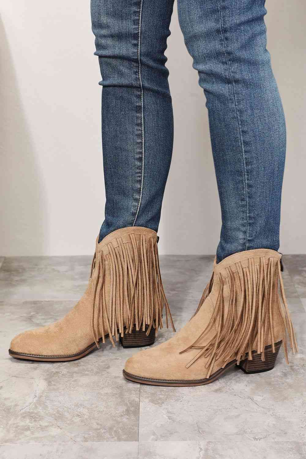 Legend Women's Fringe Cowboy Western Ankle Boots